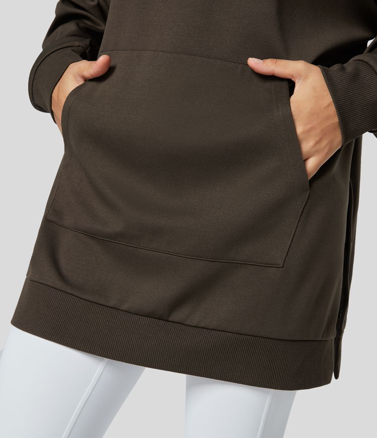 Rib Snap Hoodie sweatshirt