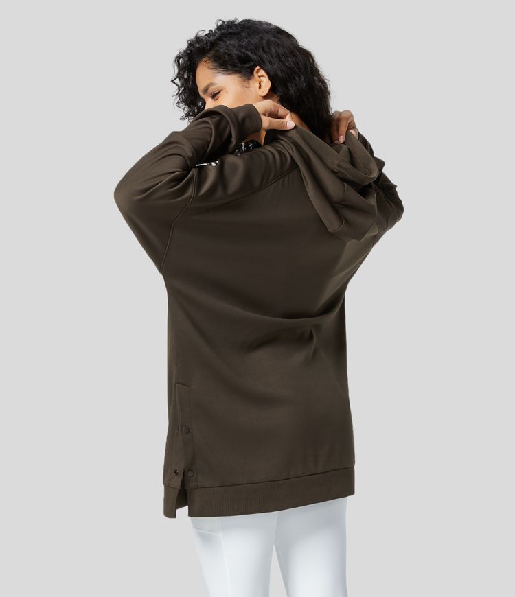 Rib Snap Hoodie sweatshirt