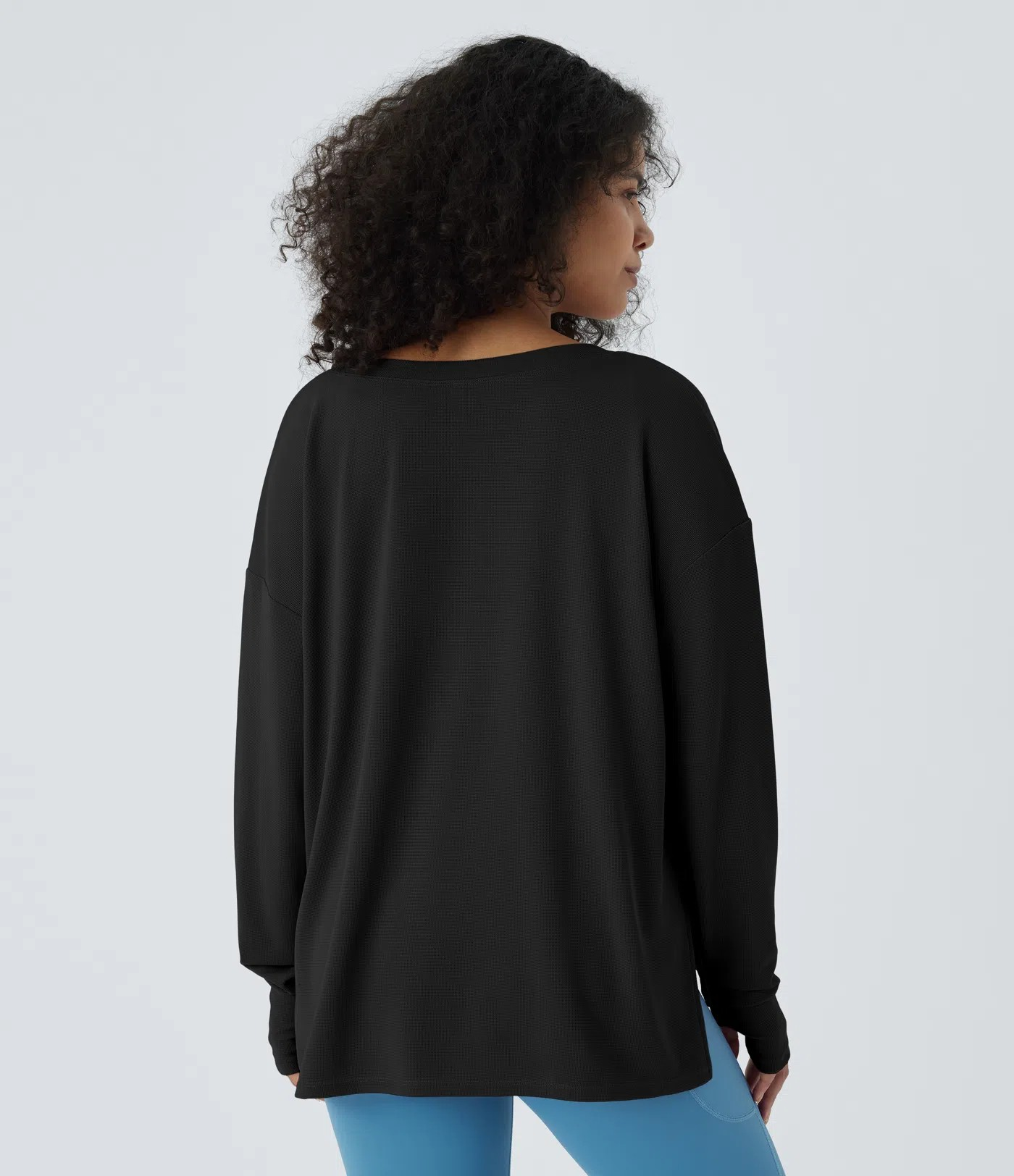Button Waffle Sweatshirt
