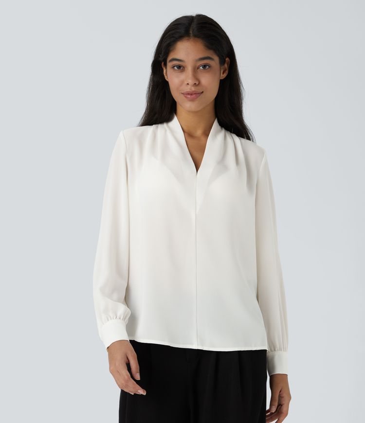 V-Pleat Blouse