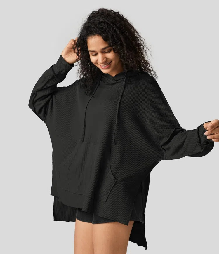 Waffle Hood Sweatshirt