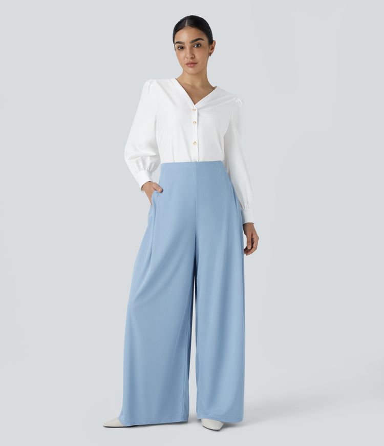 V-button blouse
