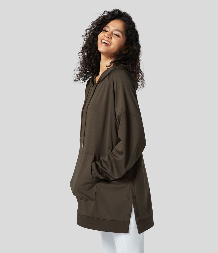 Rib Snap Hoodie sweatshirt