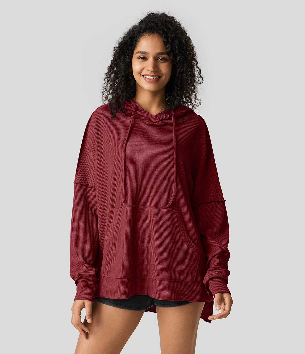 Waffle Hood Sweatshirt