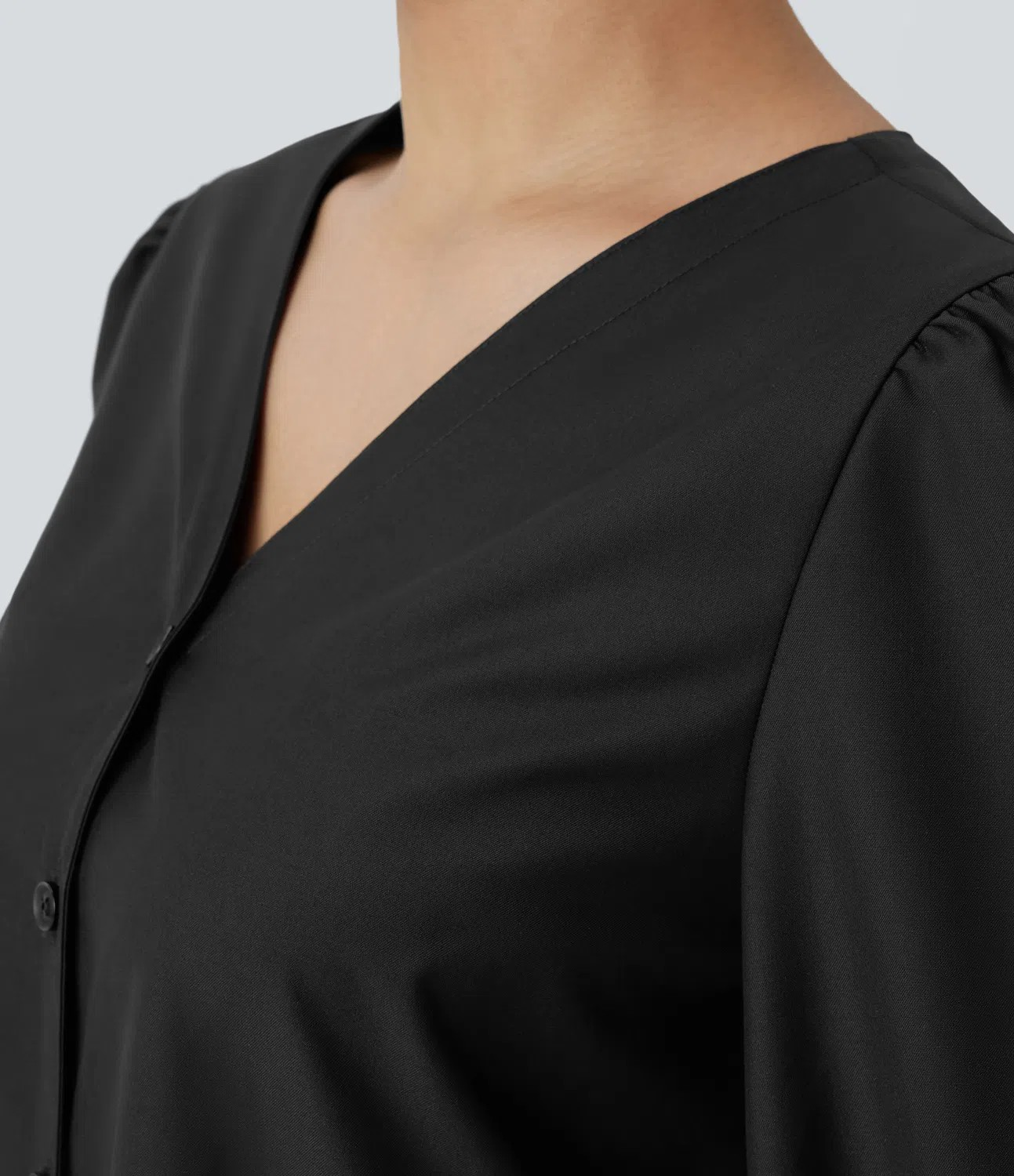 V-button blouse