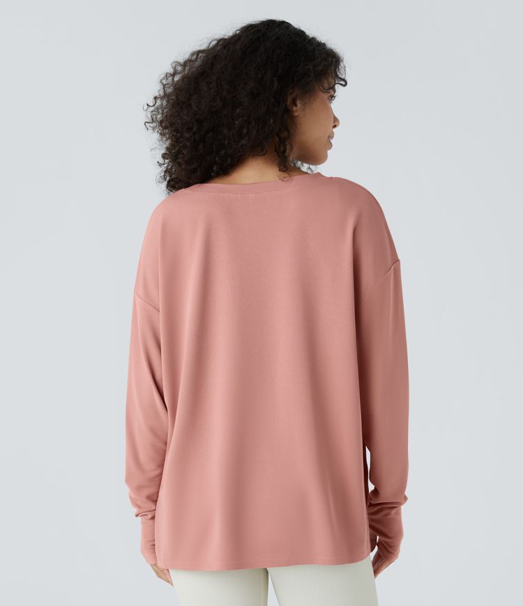 Button Waffle Sweatshirt