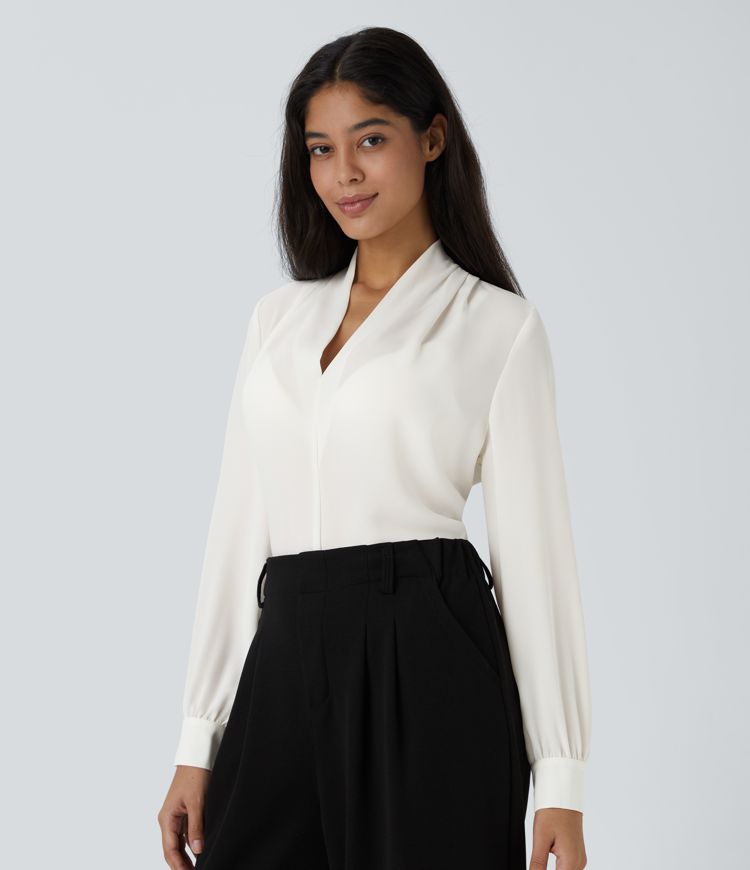 V-Pleat Blouse