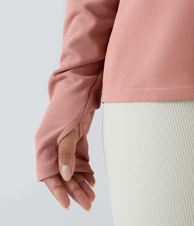 Button Waffle Sweatshirt