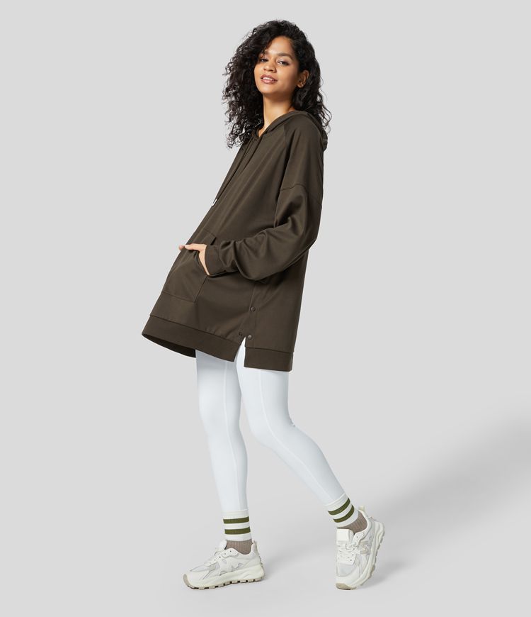 Rib Snap Hoodie sweatshirt