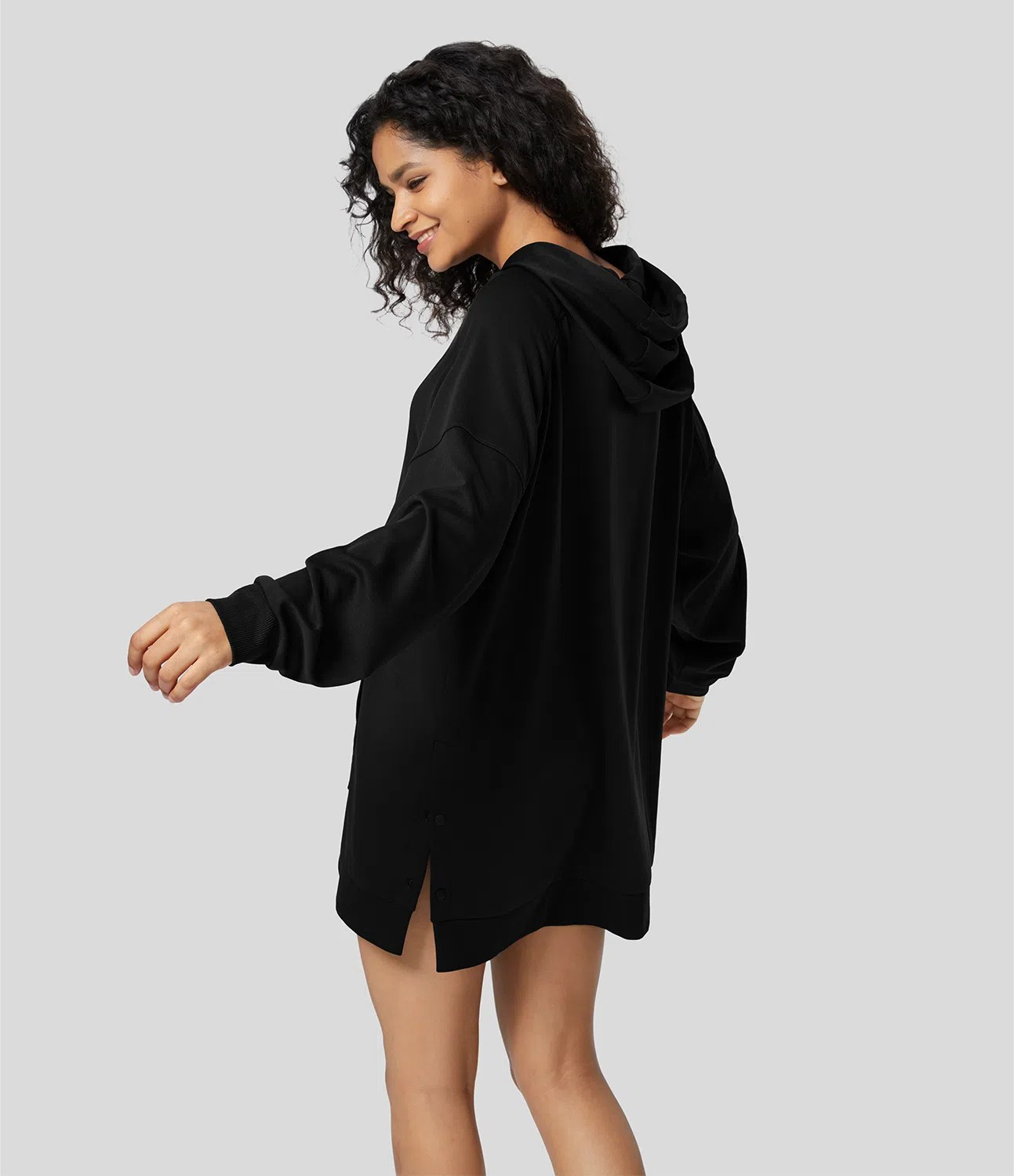 Rib Snap Hoodie sweatshirt