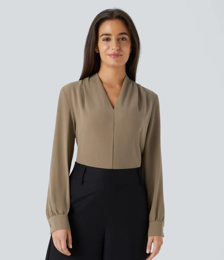 V-Pleat Blouse