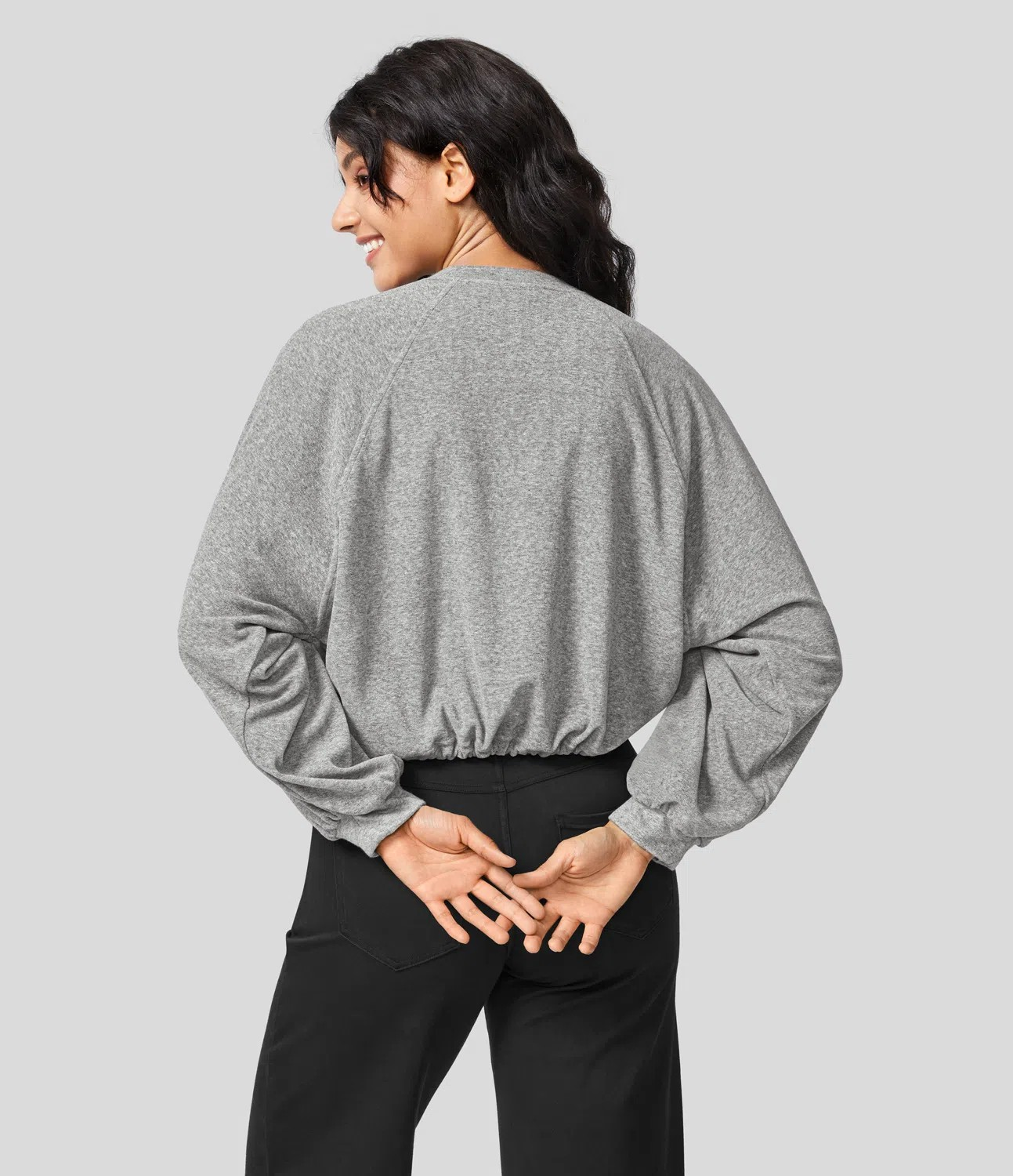 Button Raglan Sweatshirt