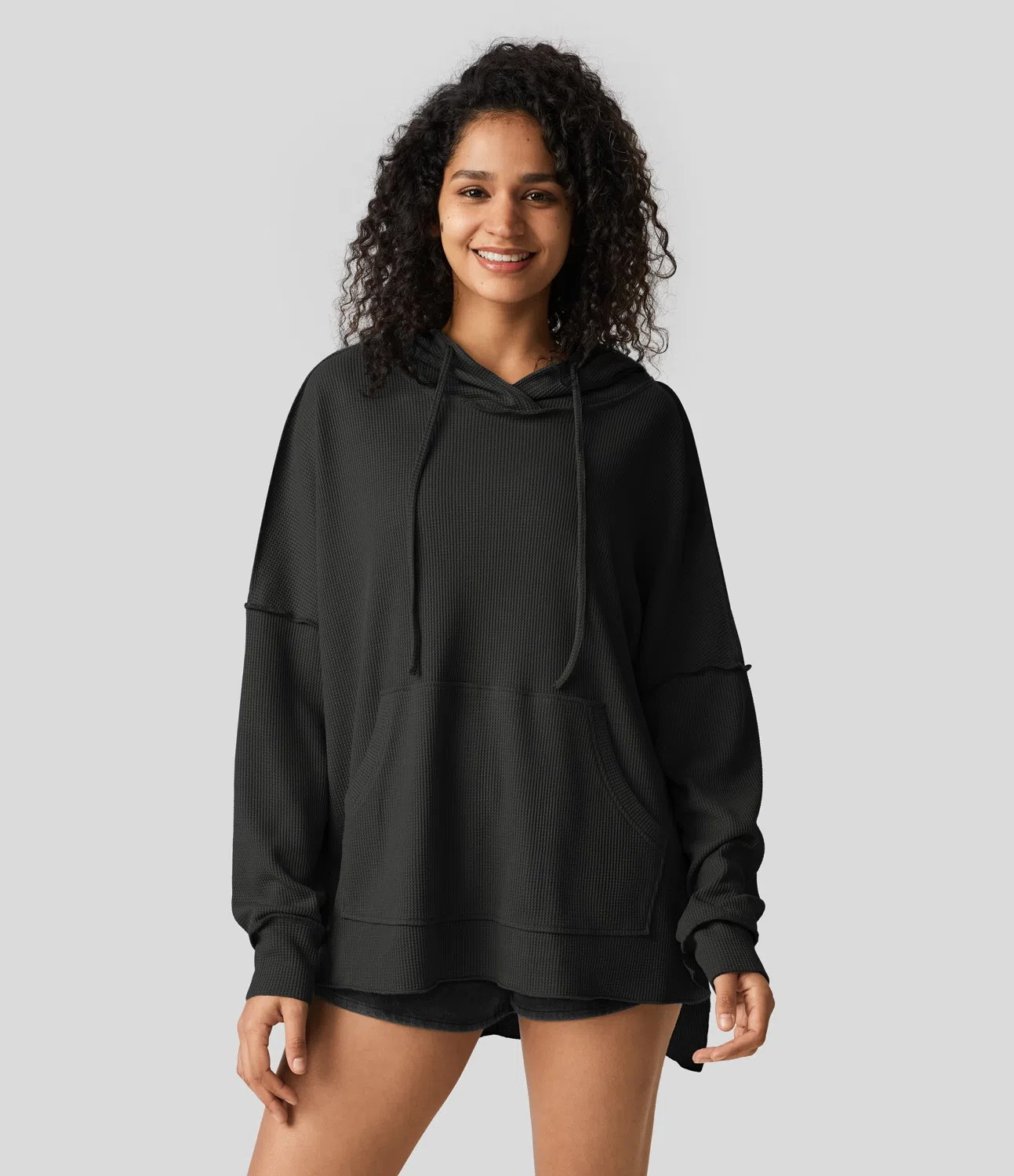 Waffle Hood Sweatshirt