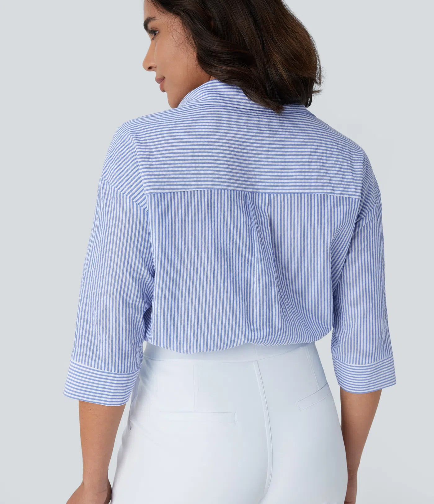 StripeHalf Blouse