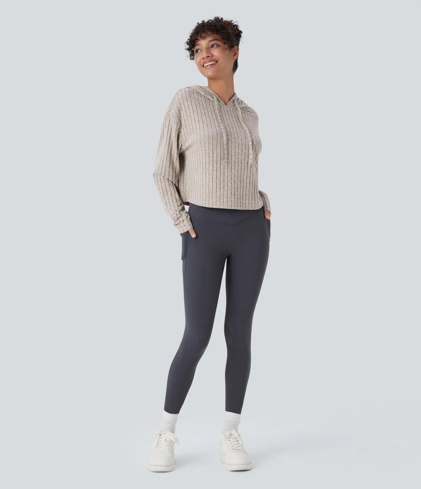 Ribbed knit sweatshirt