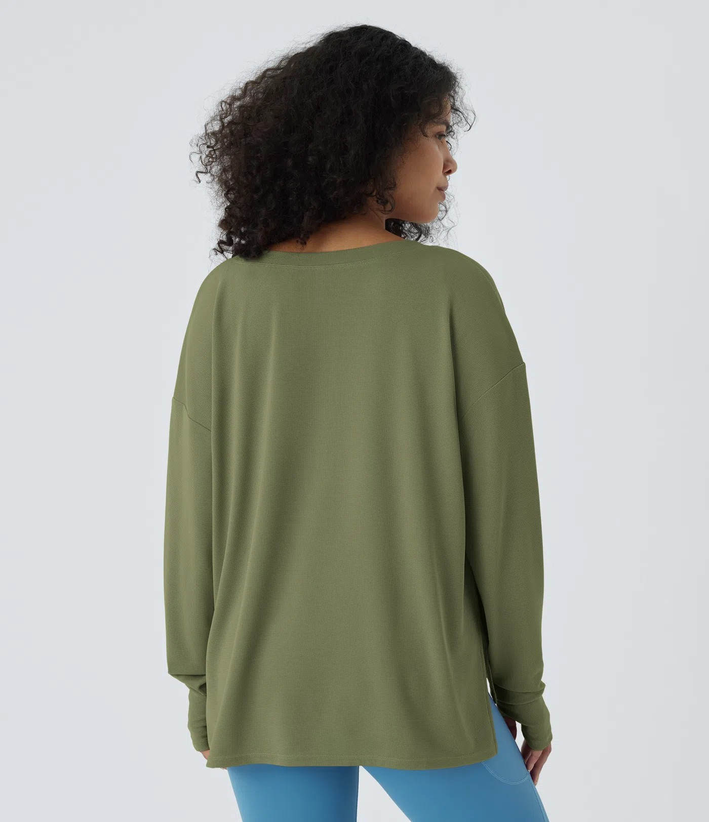Button Waffle Sweatshirt