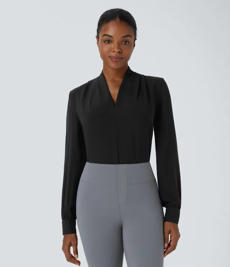V-Pleat Blouse