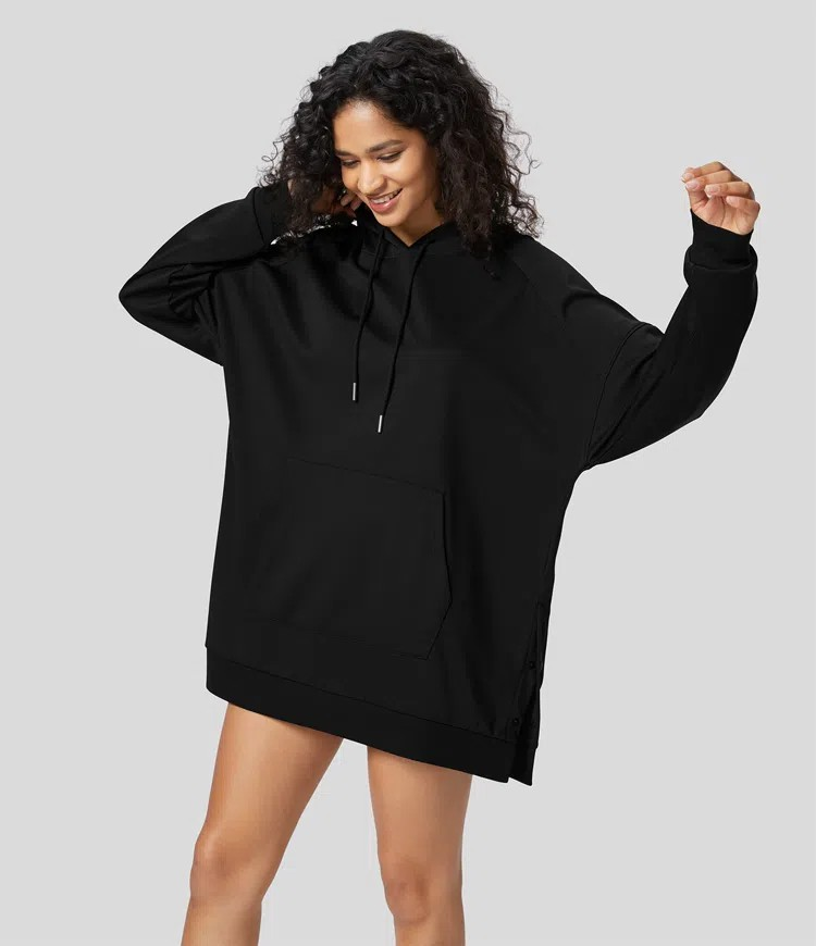 Rib Snap Hoodie sweatshirt