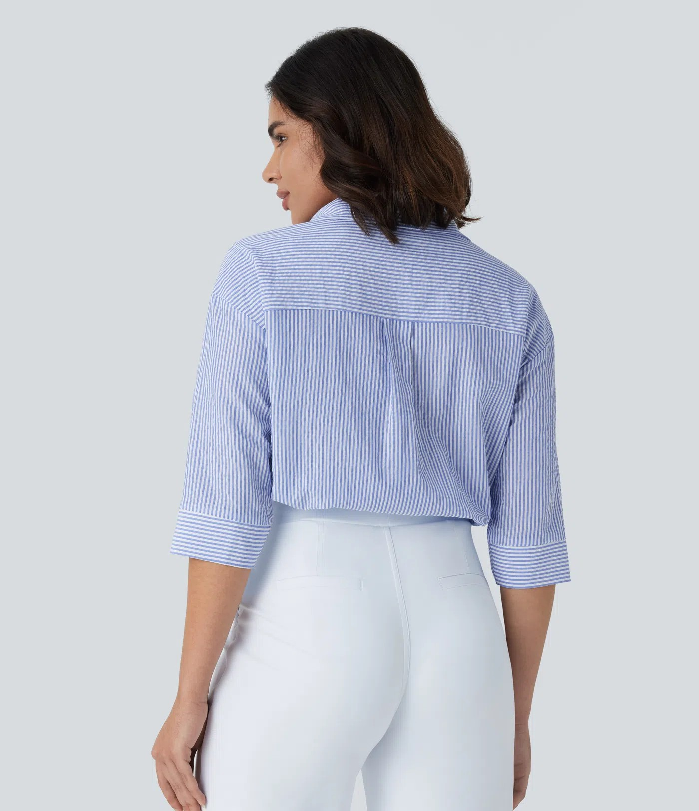 StripeHalf Blouse