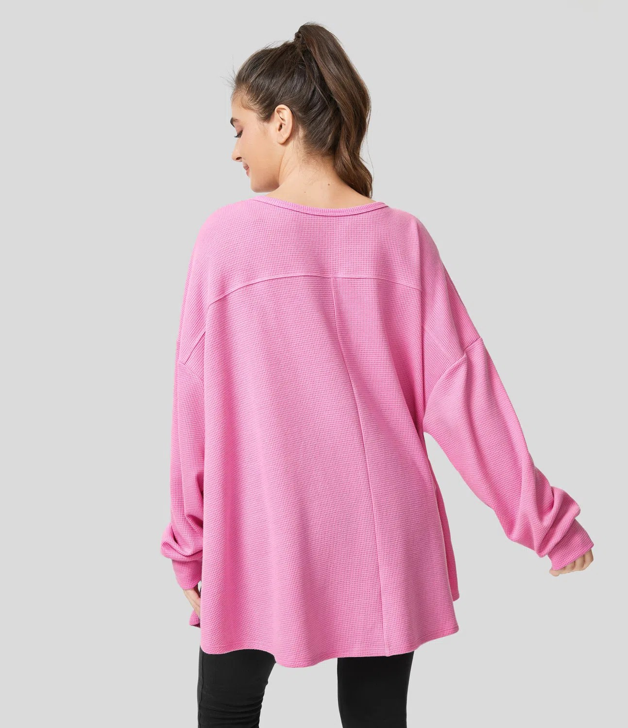 Over-sized V-neck cotton sweatshirt