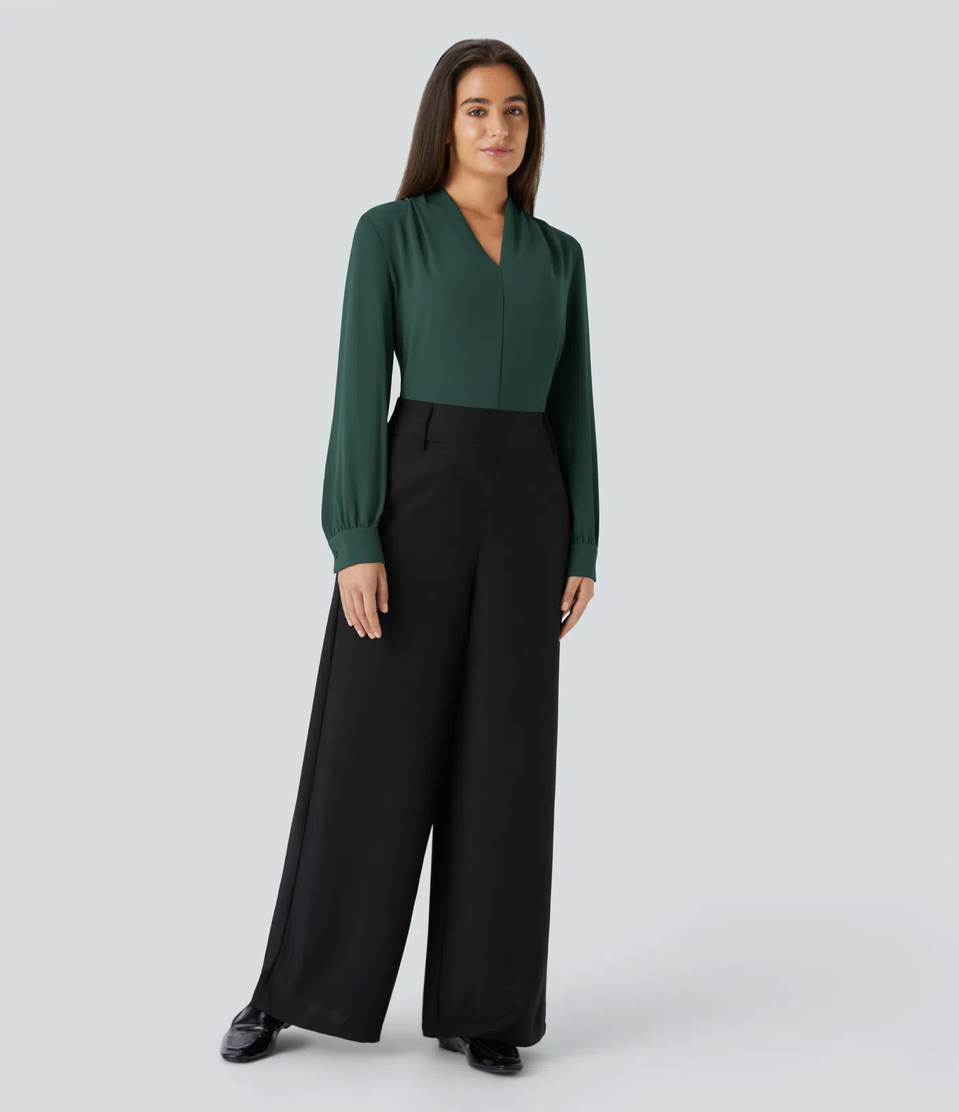 V-Pleat Blouse