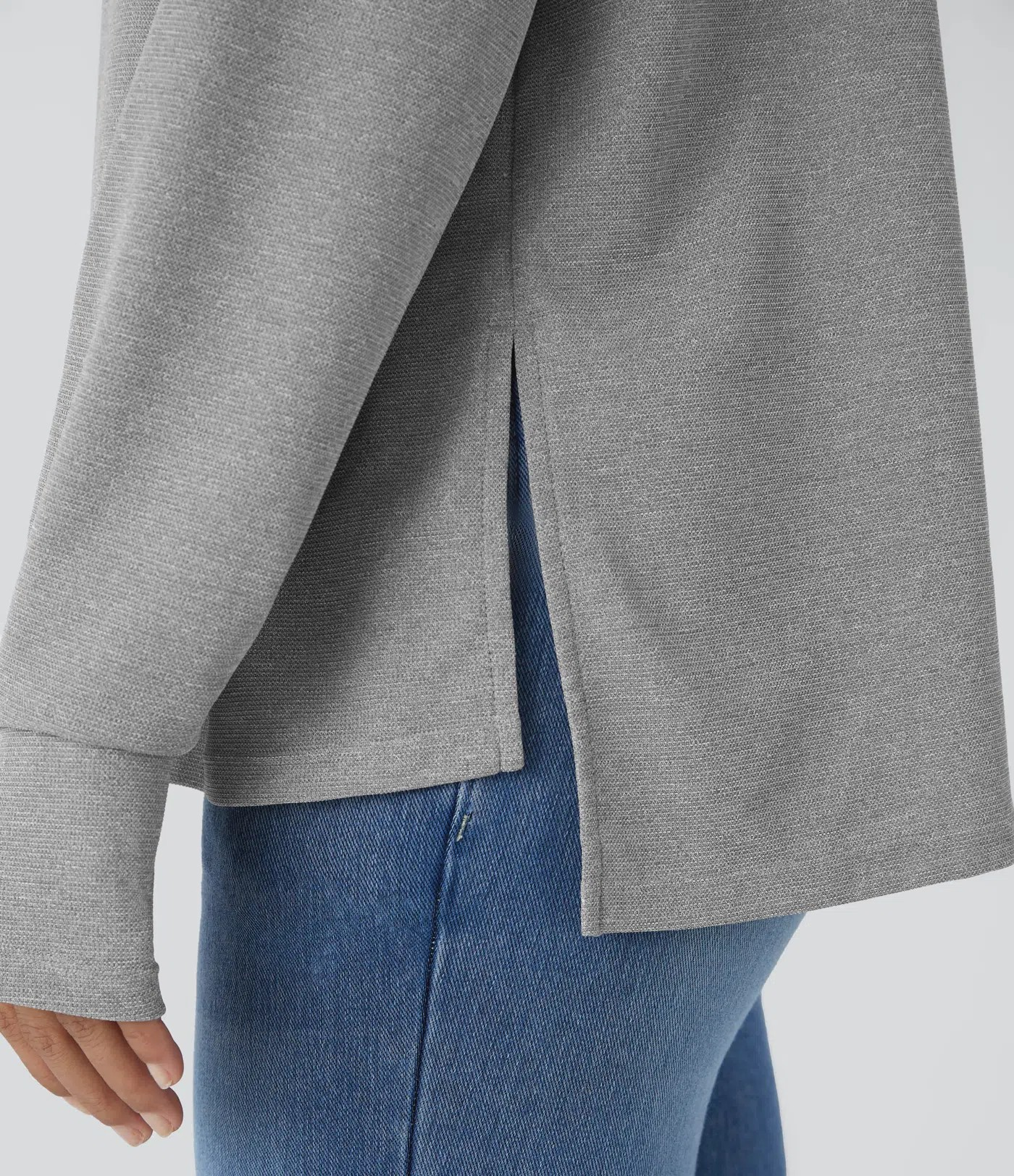 Button Waffle Sweatshirt