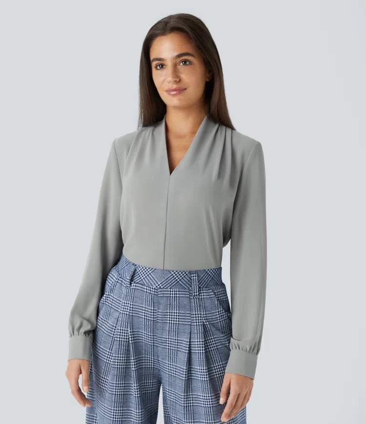 V-Pleat Blouse