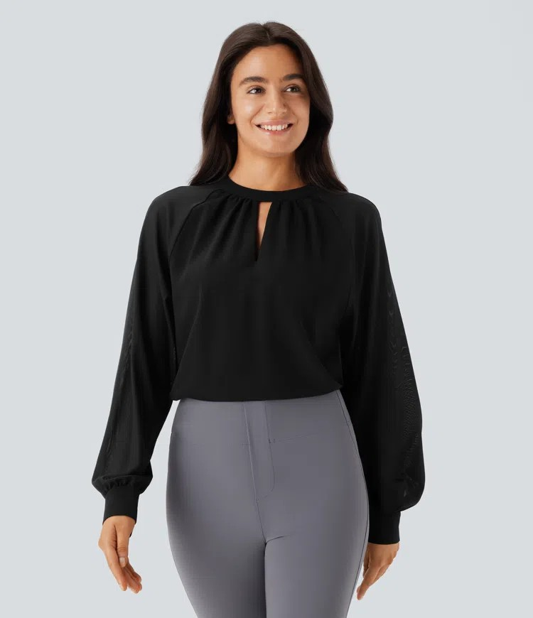 Mesh key blouse