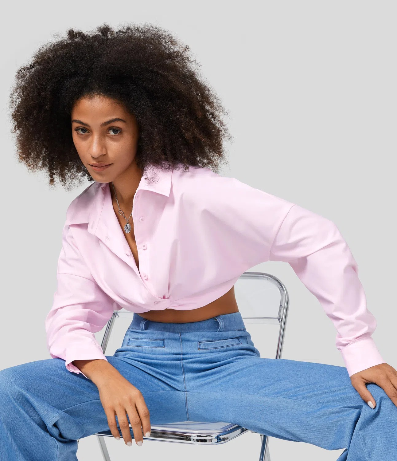 Cropped casual shirt