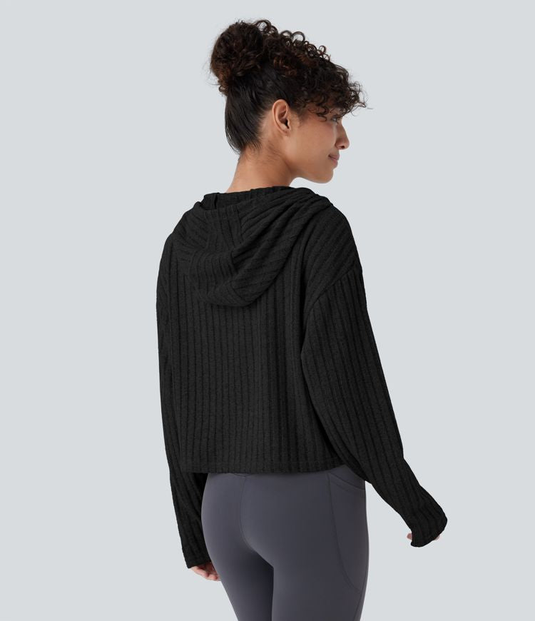 Ribbed knit sweatshirt