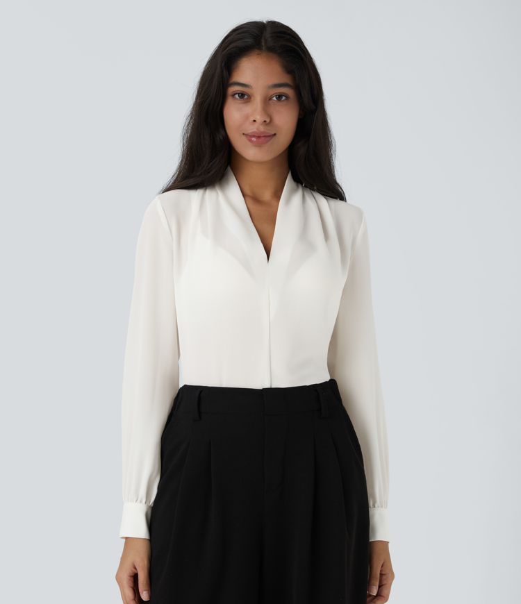 V-Pleat Blouse