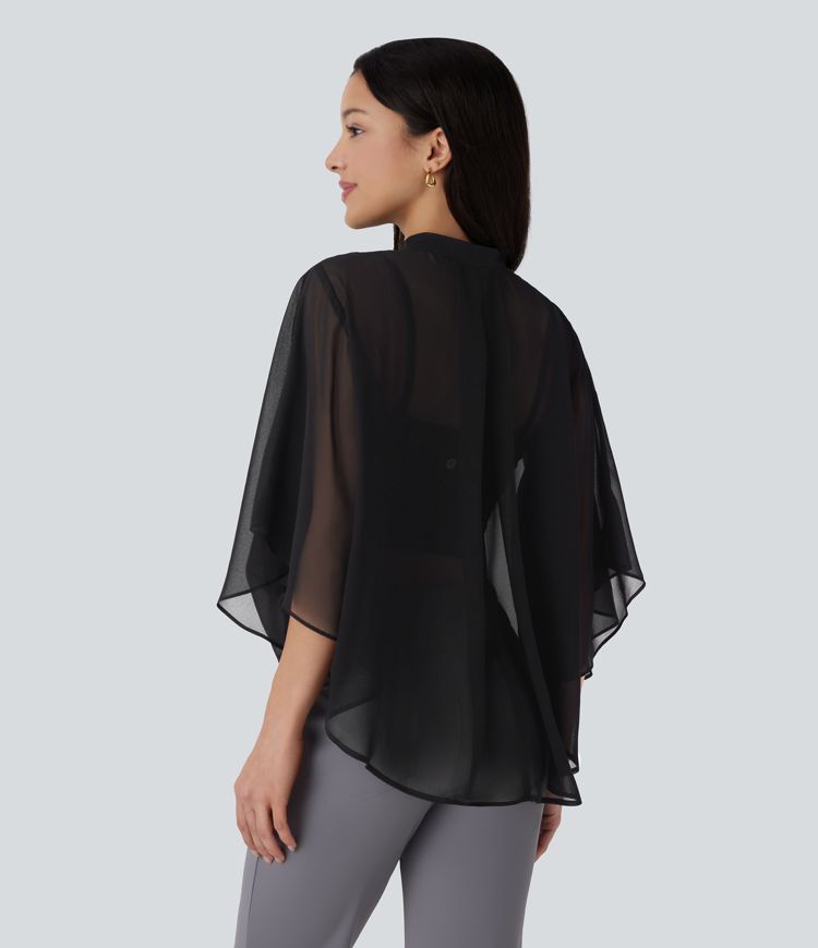 Flowy transparent work shirt